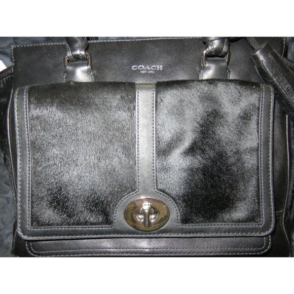 Coach 2012 Limited Edition Black Legacy Medium Candace Calf Hair Leather Satchel - Picture 8 of 14